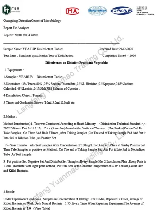 ClO2 for Fruits and Vegetables Disinfection