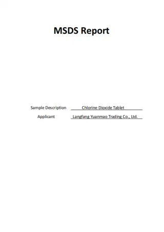 MSDS-Chlorine Dioxide Tablet